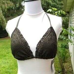 Mossimo Green ruffle edge Crochet String Bikini to